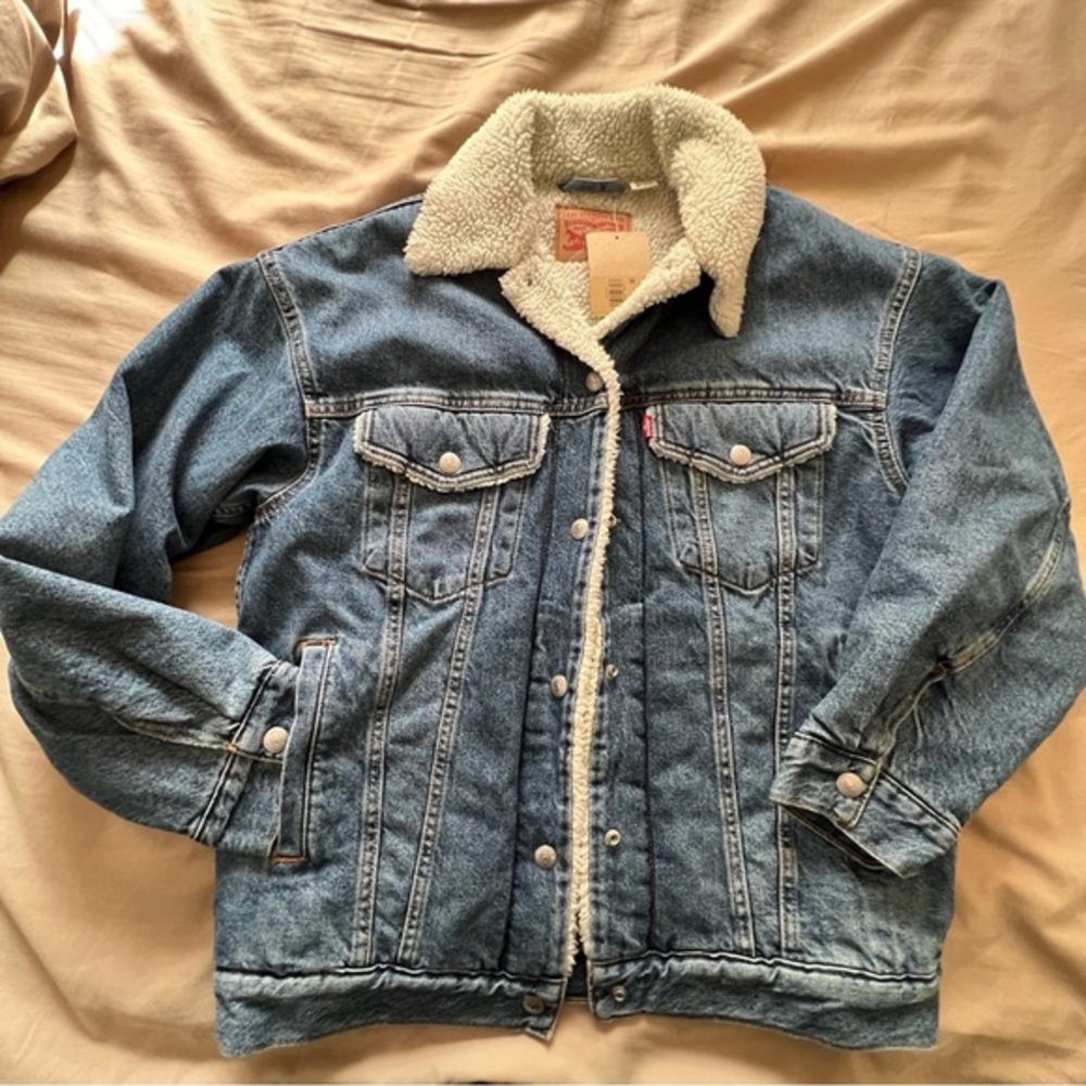 Levi’s Red Tab Mens Baggy Fleece Lined Trucker Jacket NWT Sz Small
